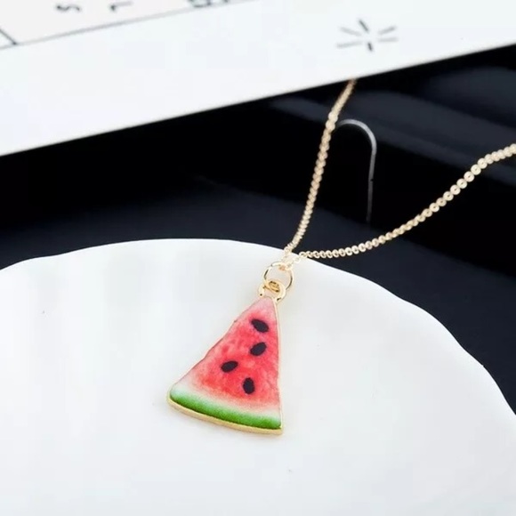(SOLD-m) Watermelon Jewelry Pendant & Necklace - Picture 3 of 4